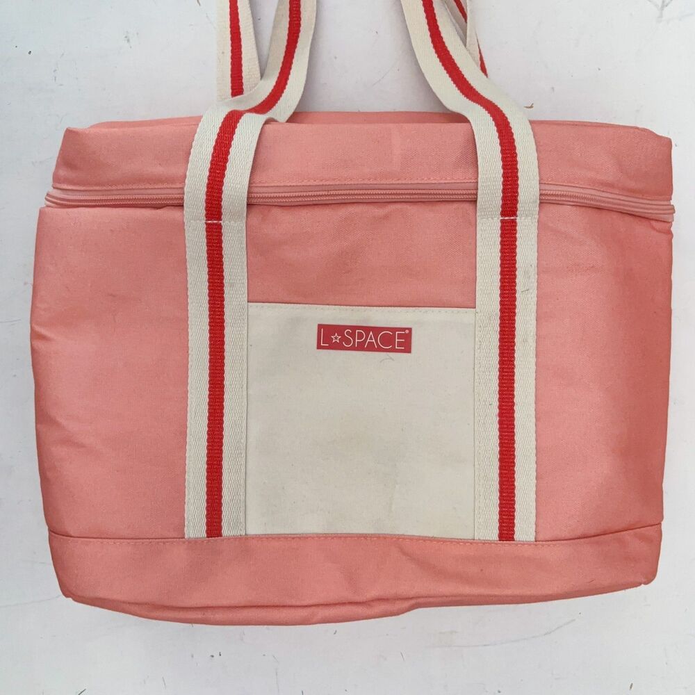 L Space Coastal Cooler Insulated Bag Salmon Pink Tote Beach Bag Lunch